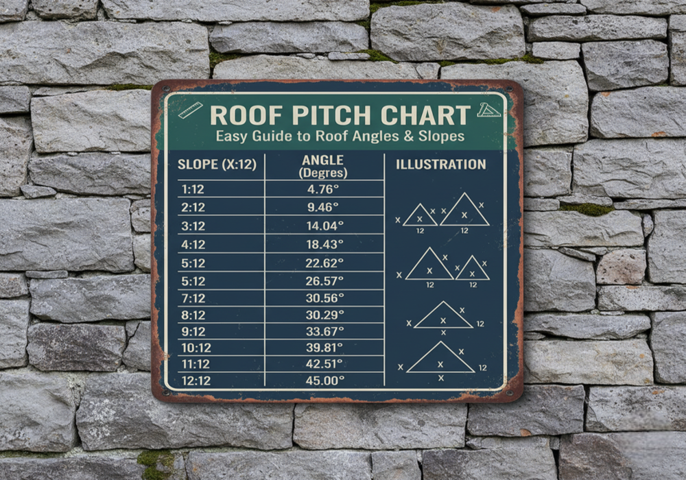 roof pitch chart
