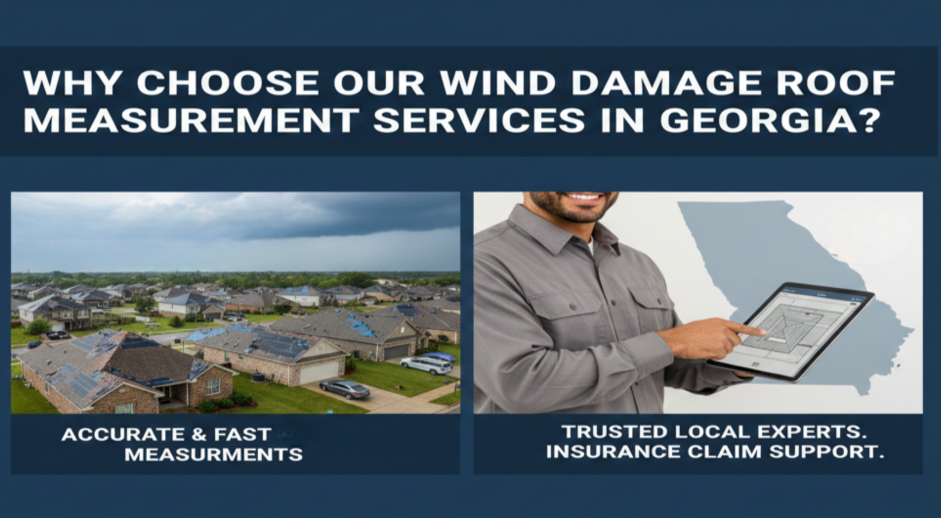 wind damage roof measurement 