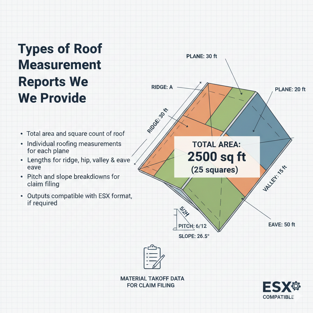 Types of roof measurement reports 