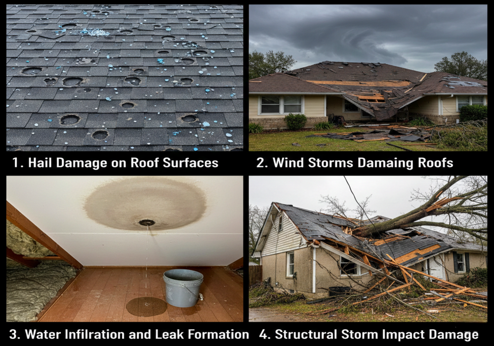 Types of storm roof damage