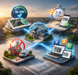 Get 98–99% accurate roof measurement reports delivered in just 3–6 hours with advanced aerial estimation technology.